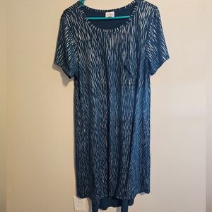 Silver and green hi low dress